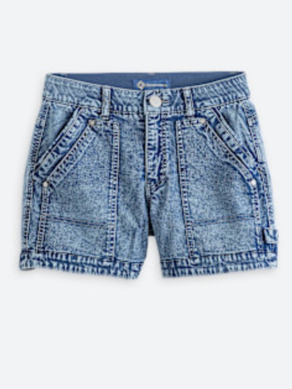 Democracy Ab Solution High Rise Carpenter Shorts Size 8 Medium Wash Denim